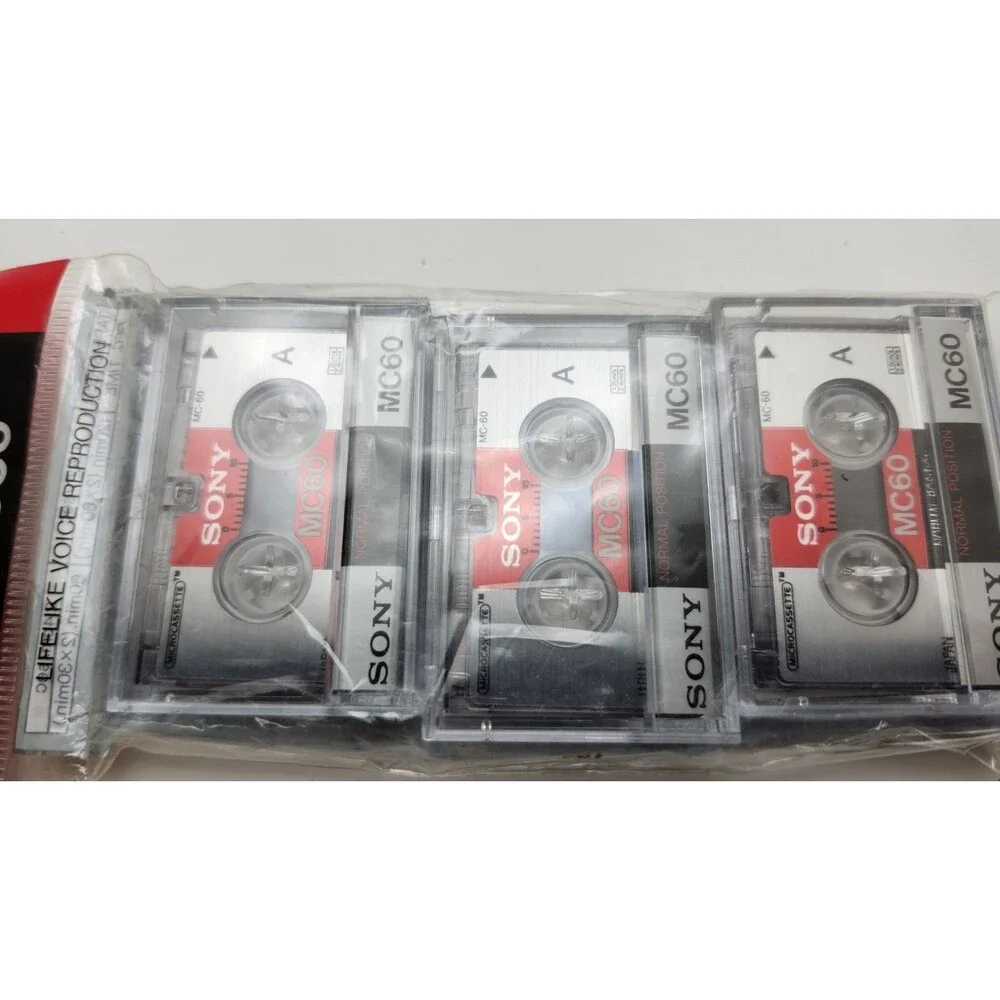 Sony MC-60 Micro Cassette Blank Tape ~ 3pk ~60 Min. ~New in Pkg